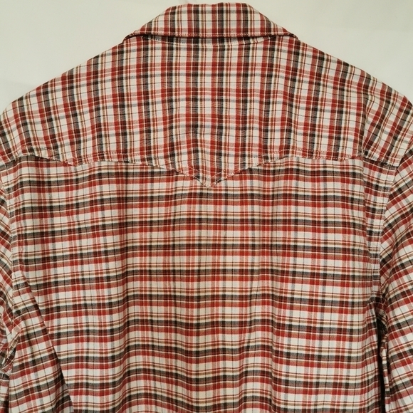 Levi’s Western Snap Button Red Plaid Long Sleeve Shirt Size M Open To Offers - Picture 6 of 10